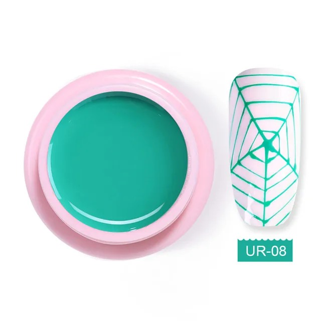 UR-08 Ur Sugar 5 мл паук гель для ногтей креативный проволочный рисунок лак для ногтей точка к линии Гель-лак для живописи тянет шелк паук дизайн ногтей - Цвет: UR-08