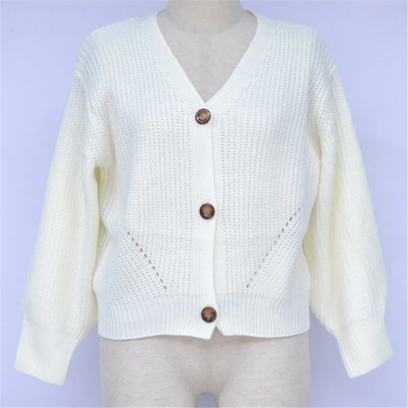 New European Women Autumn Winter Warm Sweaters Split Cardigan Long Sleeve Loose V-neck Button Thicken |