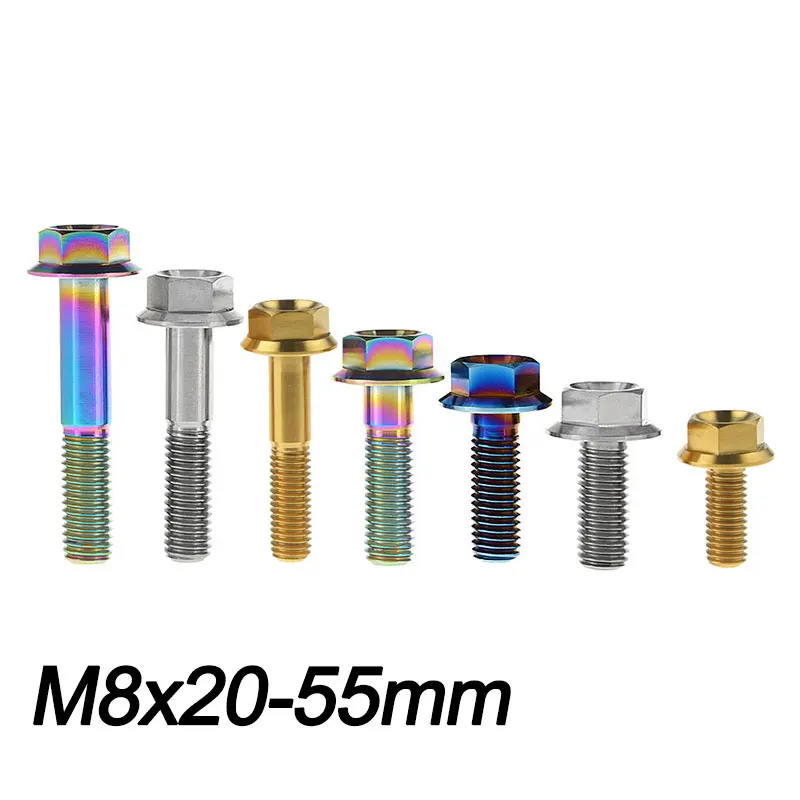 Титановый Ti болт Xingxi M8x20 25 30 35 40 45 50 55 мм DIN6921 винты с шестигранной фланцевой