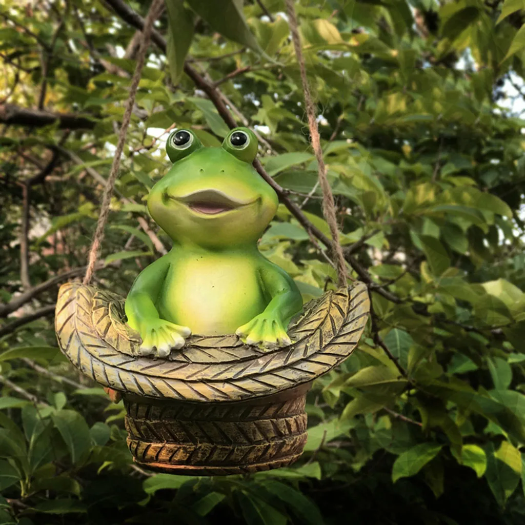 

Garden Statue Swinging Tree Hanging Lawn Statues Decor Sculpture Ornament