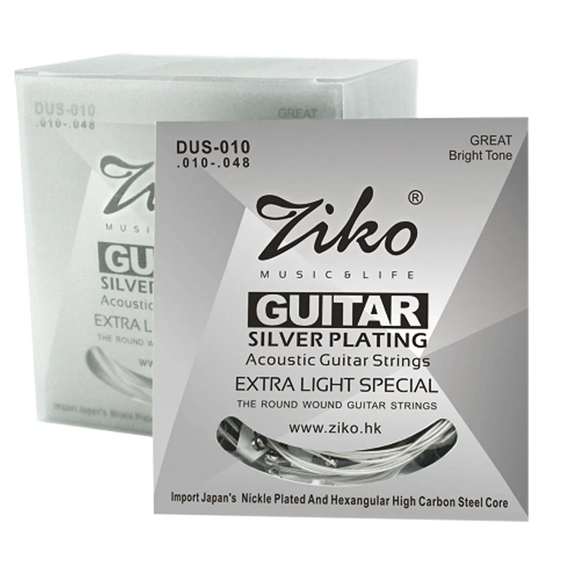 

Ziko Dus Series Acoustic Guitar Strings Hexagon Carbon Steel Core Silver Plating Wound