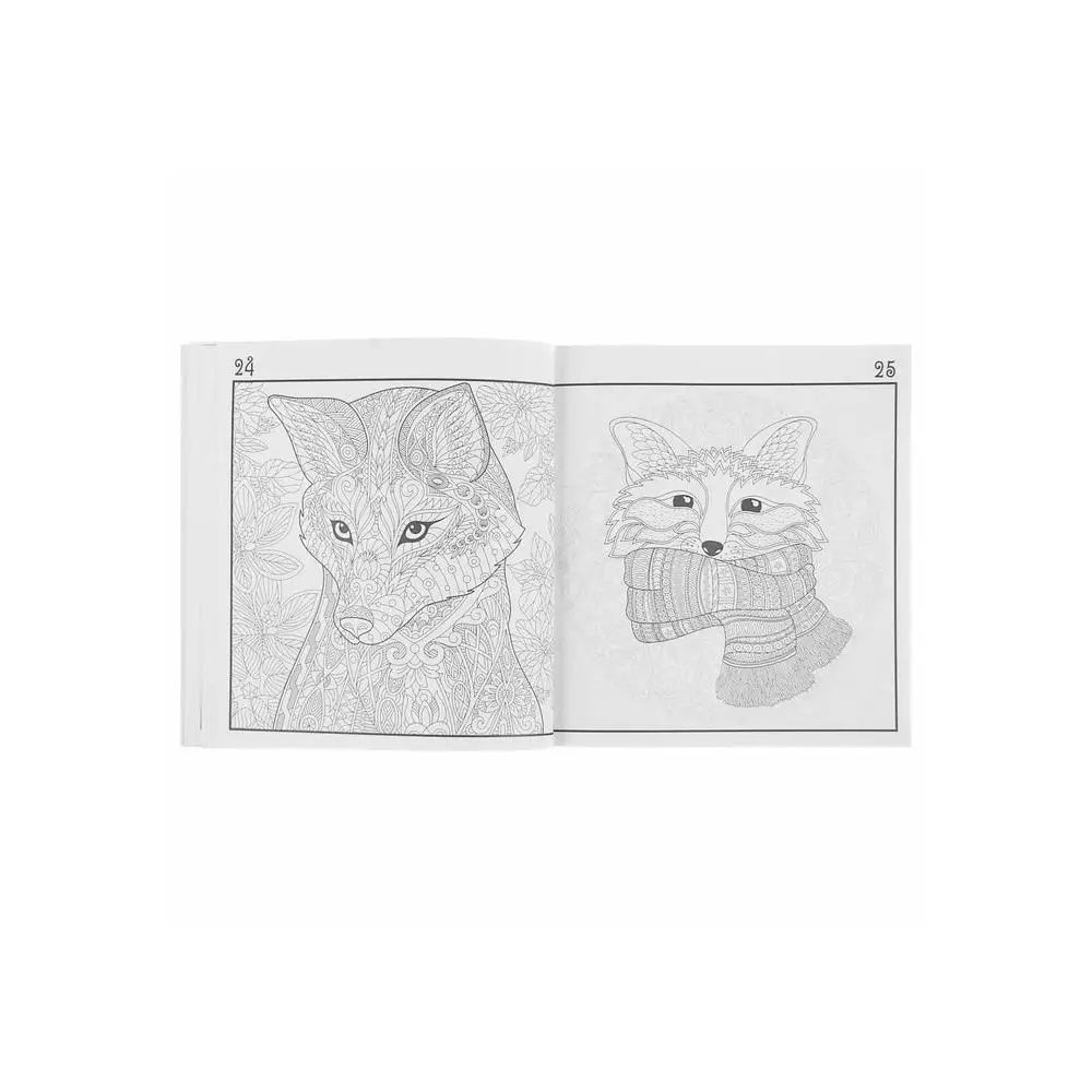 Antistress. Foxes. Pictures for meditations Coloring Book Set Art Supplies Office School | Канцтовары для офиса и дома