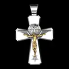 Изысканное классическое ожерелье с крестом Иисуса, европейский и американский христианские двухцветные подвески в ретро стиле, праздничный Подарок на годовщину