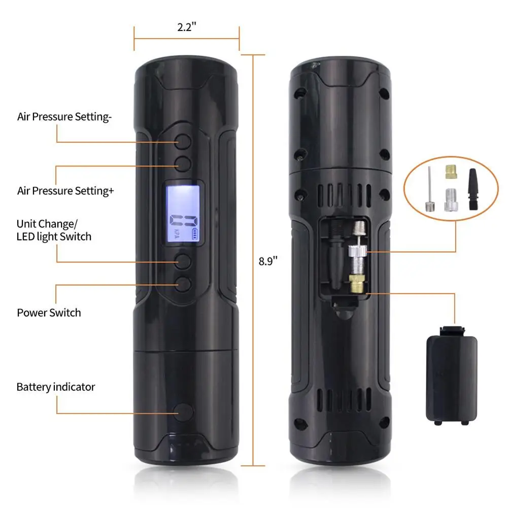3 цвета мини воздушный компрессор 150PSI 12V шинный насос ручной беспроводной