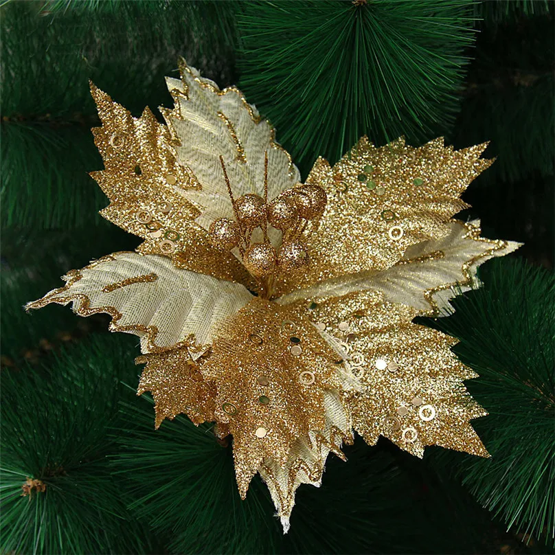 Рождество искусственный цветок для декорирования романтическая Розочка