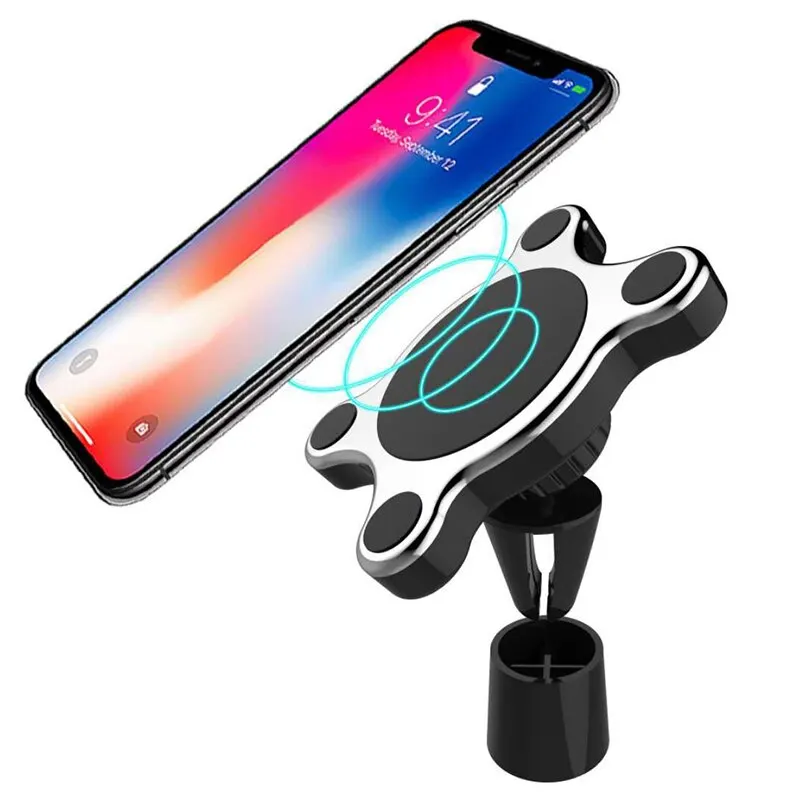 

1 Pcs Car Wireless Charger Holder For iPhone 12 Strong Magnetic Fast Charging Strands Adjustable Travelling Car Charging Holder