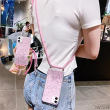 Luxury Case for Huawei P50 Pro P40 Lite Y7A Y7p Nova 8i P Smart 2021 5G Bling Glitter Starry Sky Phone Covers with Lanyard Shell