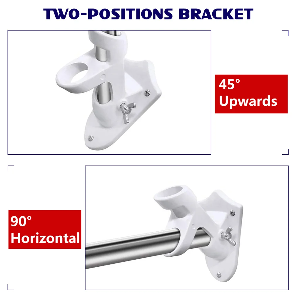 

6pcs Commercial Flag Pole Kit 1.8m Flag Pole White Bracket and Buckles