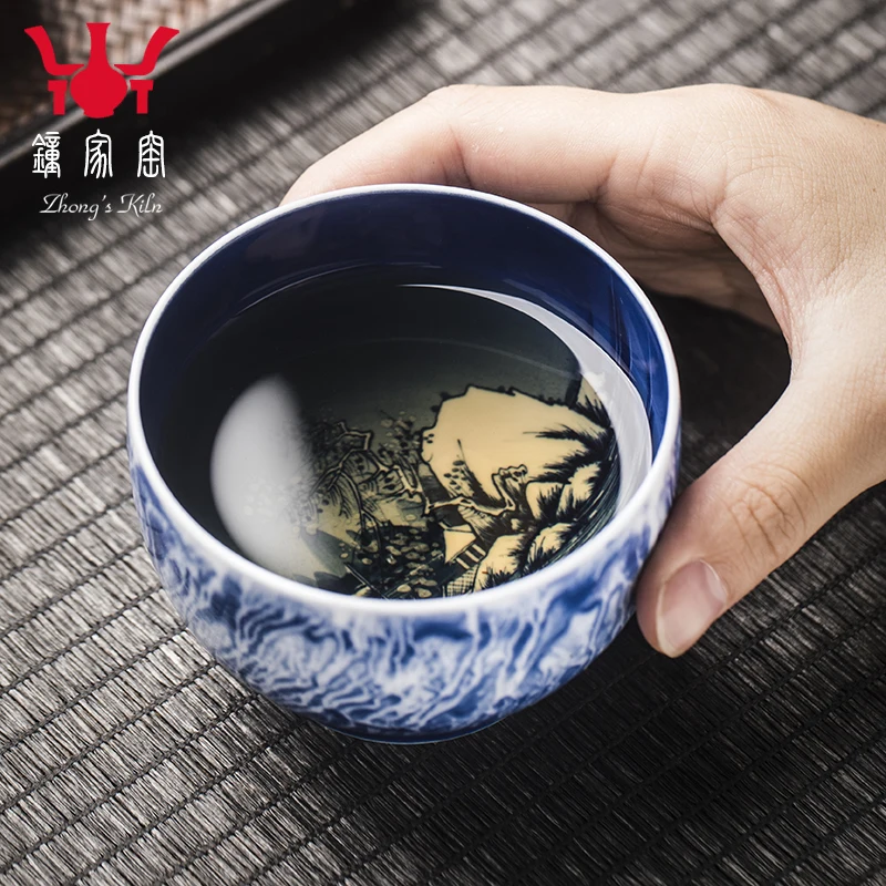 

Clock tea house kiln jingdezhen high-end handmade tea kungfu tea cup sample tea cup with personal bowl tea cups
