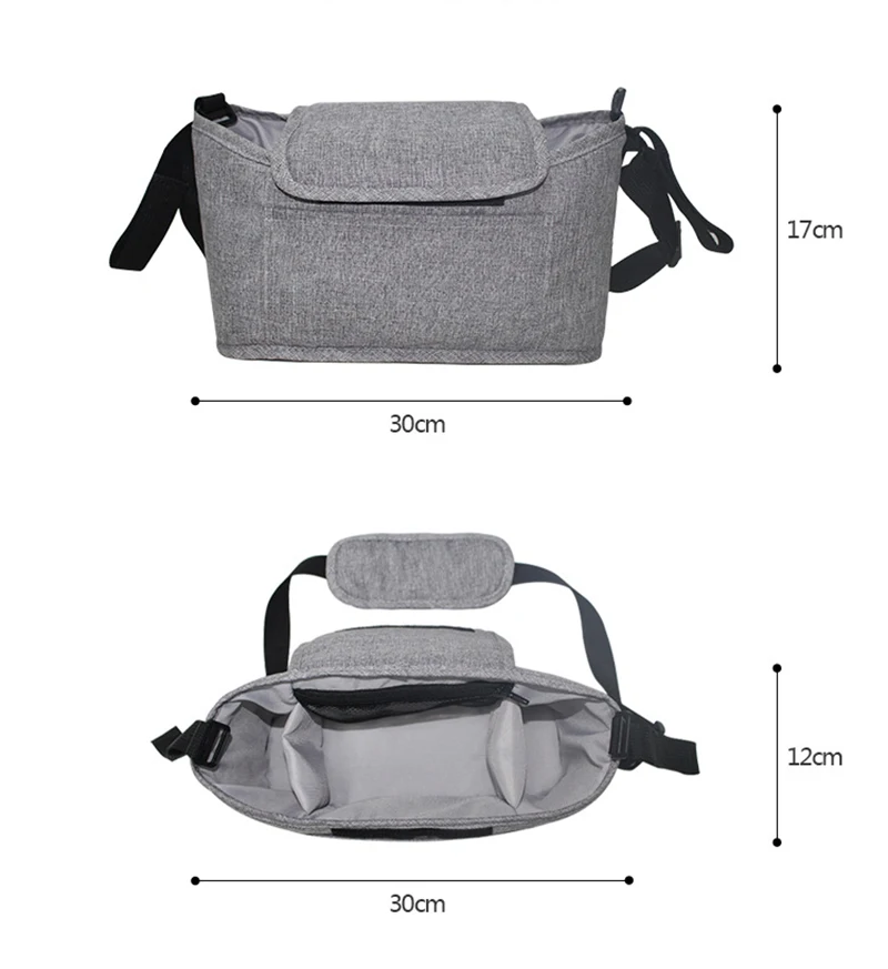 

Baby Stroller Bag Mommy Nappy Diaper Pram Organizer Accessories Large Capacity Bottle Holder Carriage Cart