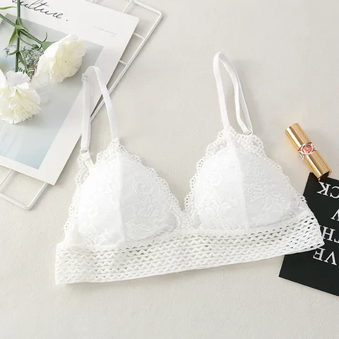 Floral Lace Bralette Sexy Bras For Women Lace Bra Female Underwear Soft Intimates Deep V Brassiere Sexy Lingerie Push Up Bra