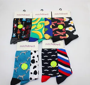 Хлопковые повседневные носки унисекс, длинные носки унисекс в виде банана, гамбургера, ананаса, яичницы, забавные зимние носки, новинка, носки для пар с усами