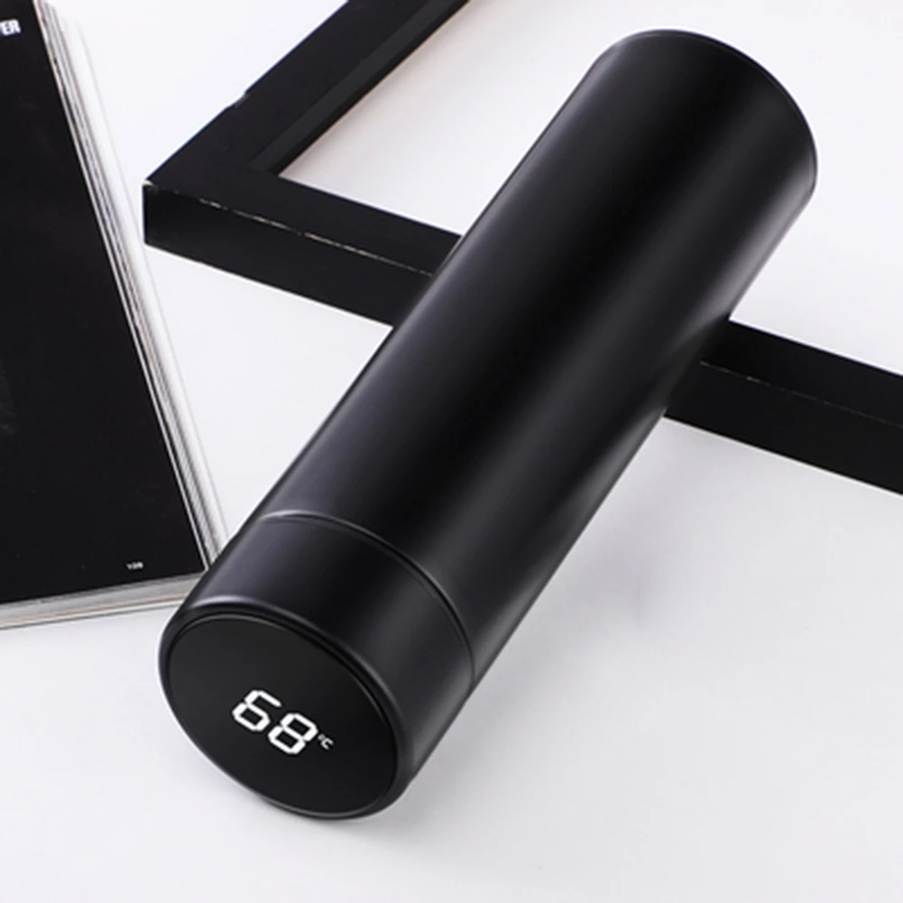 Waterproof Stainless Steel Digital LED Touch Screen Heat Insulation Water Bottle Household Drinkware