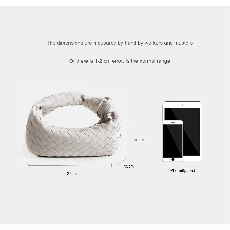 

100% Genuine Leather Hand-Woven Cloud Handbag the Mini Jodie Pleated Knotted Fashion All-Match Underarm Bag Women's Hot