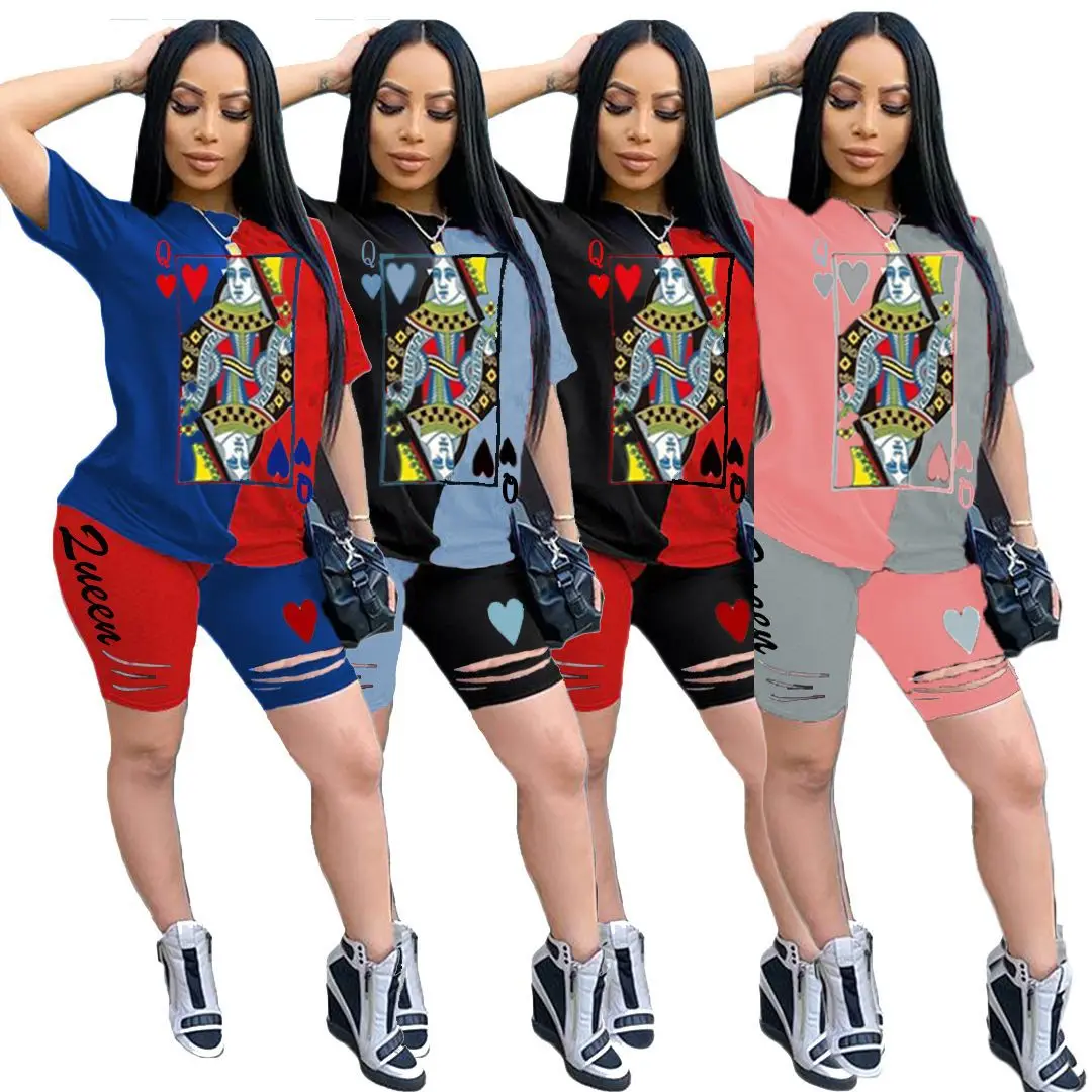 

Letter Print Women's Tracksuit Suit Sportswear Women T Shirt Shorts Tracksuits Sets Female 2021 Summer Casual Short Pants