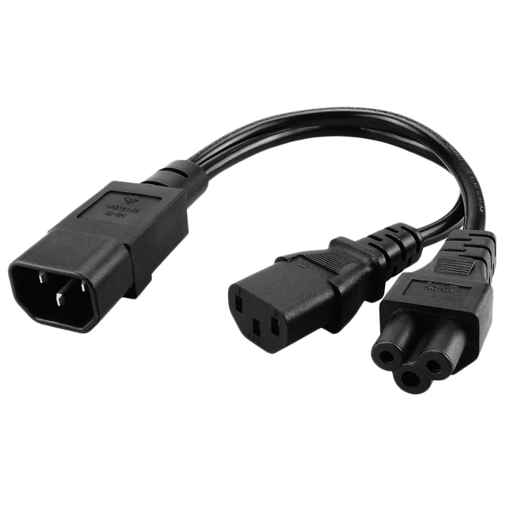 IEC320-C14 к C13 + C5 разъем сплиттер шнур питания кабель шкаф переменного тока сервер UPS