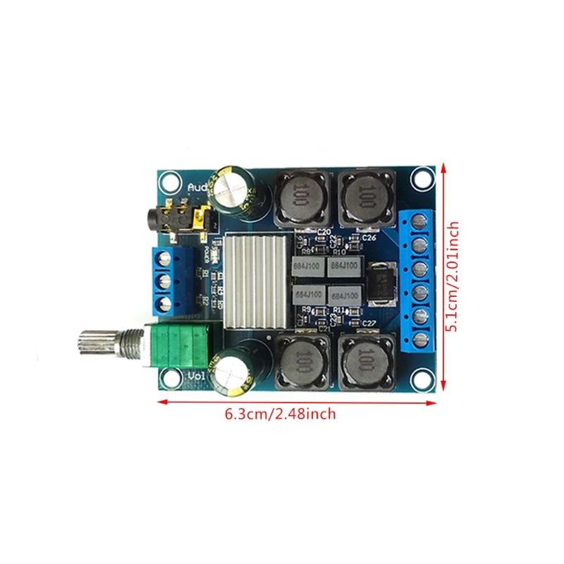 

50Wx2 TPA3116 D2 Dual Channel Digital Power Amplifier Board Stereo DC4.5-27V