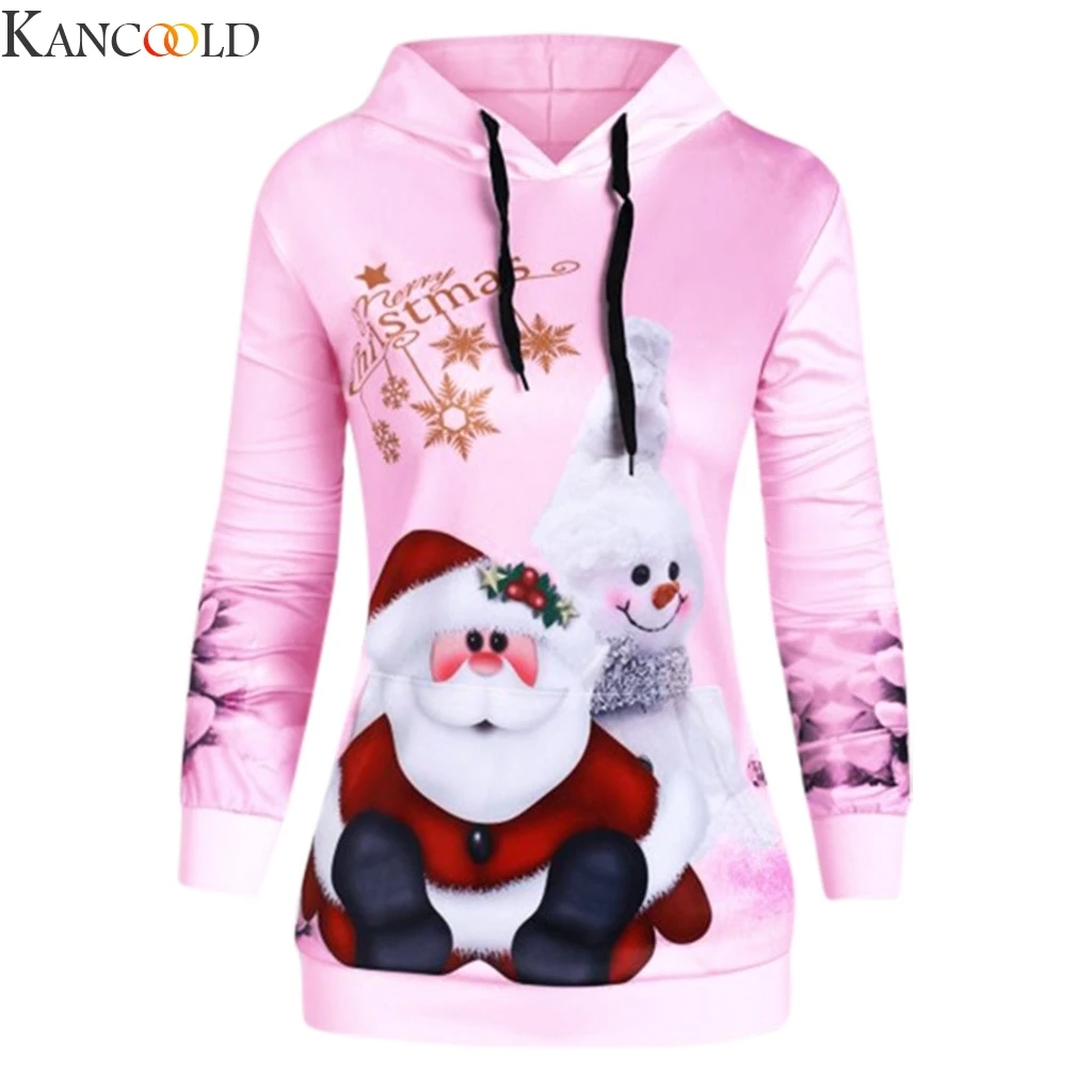 KANCOOLD Winter Women Sweatshirt Fashion Parent-child Christmas Snowflake Print Hoodie Pullover Top High Quality 4 Colors S-XXXL | Женская