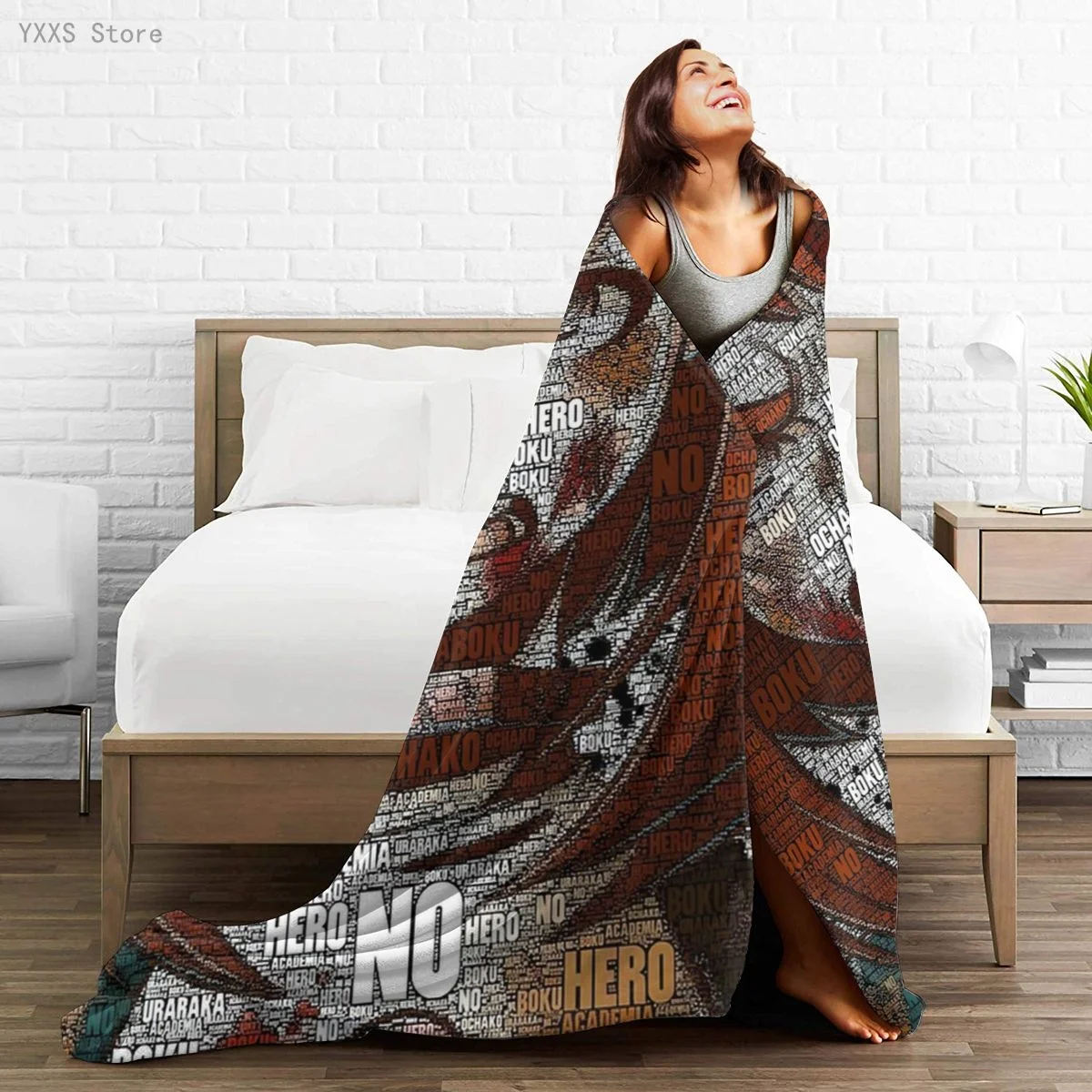 

My Hero Academia 3D Cartoon Sherpa Blanket Warm Super Soft Flannel Office Nap Bedspread Sofa Bedding Plush Quilt Plaids 1790632