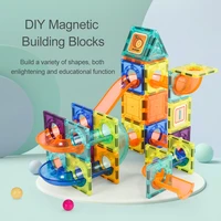 magnetic designer magnet building blocks construction set marble race run funnel slide educational toys for children boys