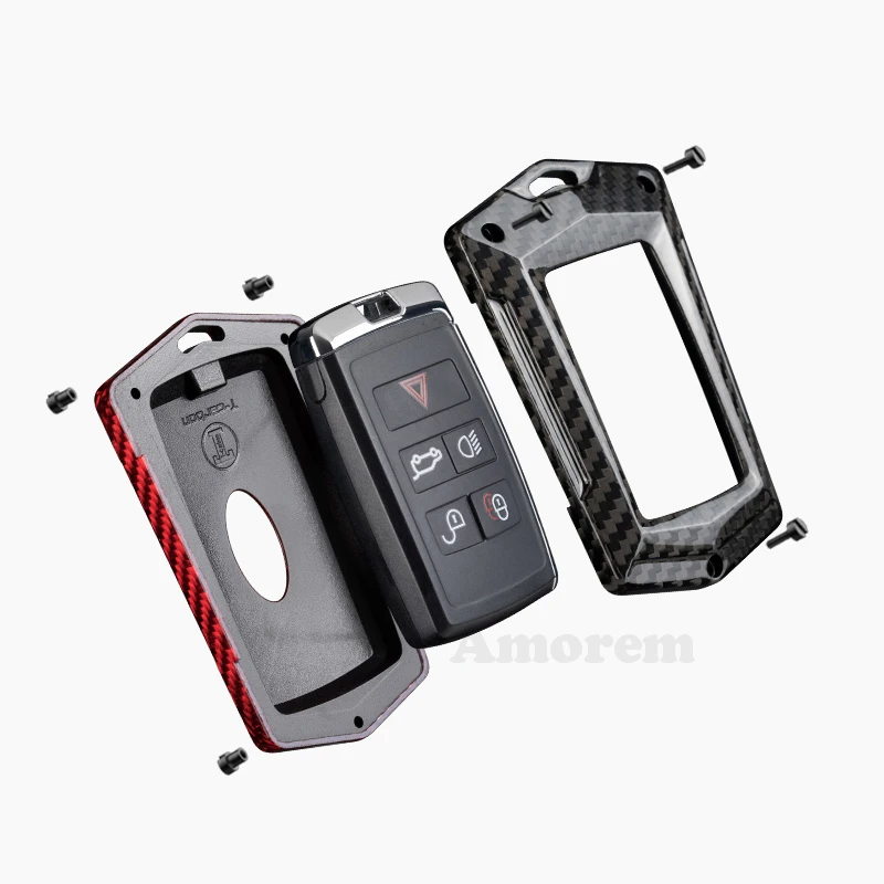 Чехол для автомобильного ключа из углеродного волокна чехол Land Rover Range Sport Evoque Velar