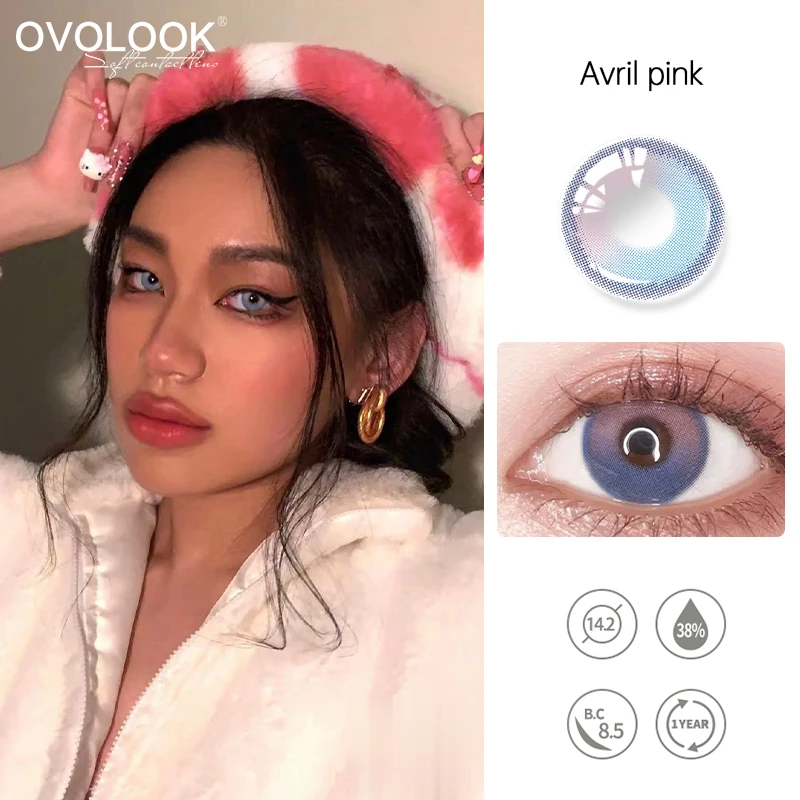 

Ovolook 1 Pair (2pcs) Color 10 Tone Colored Contact Lenses Colored Lenses for Eyes Anime koloren large pupils Classic Hallowee