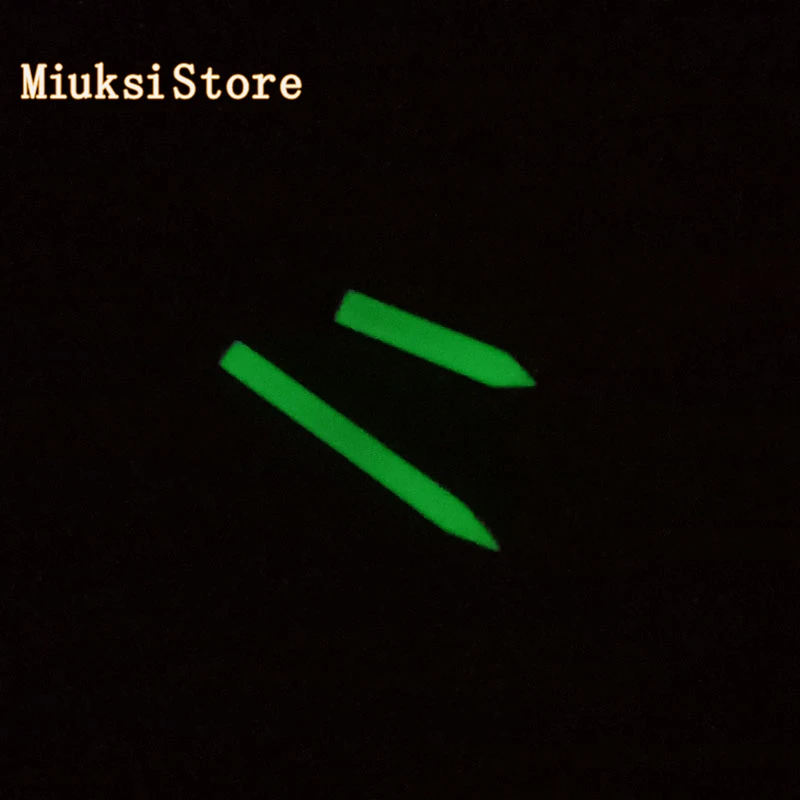 Синий ремень белые часы руки зеленые светящиеся стрелки подходят ETA 6497 6498 Морская