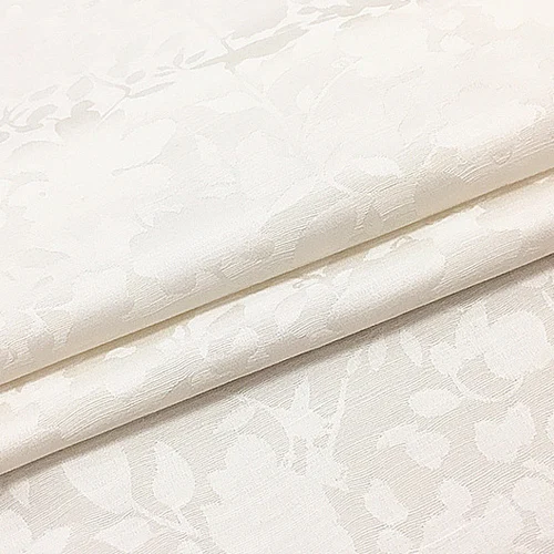 Жаккард Шелк и Лен Смешанная Ткань белый Цветочный дизайн толстый SLN117|Ткань| |