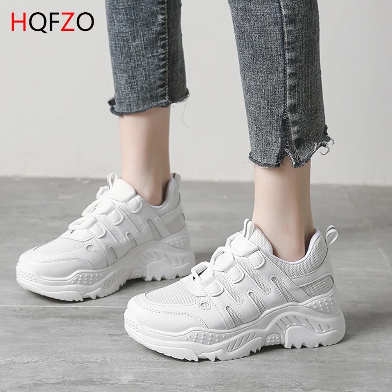HQFZO хорошего качества повседневные удобные дышащие массивные сетчатые кроссовки