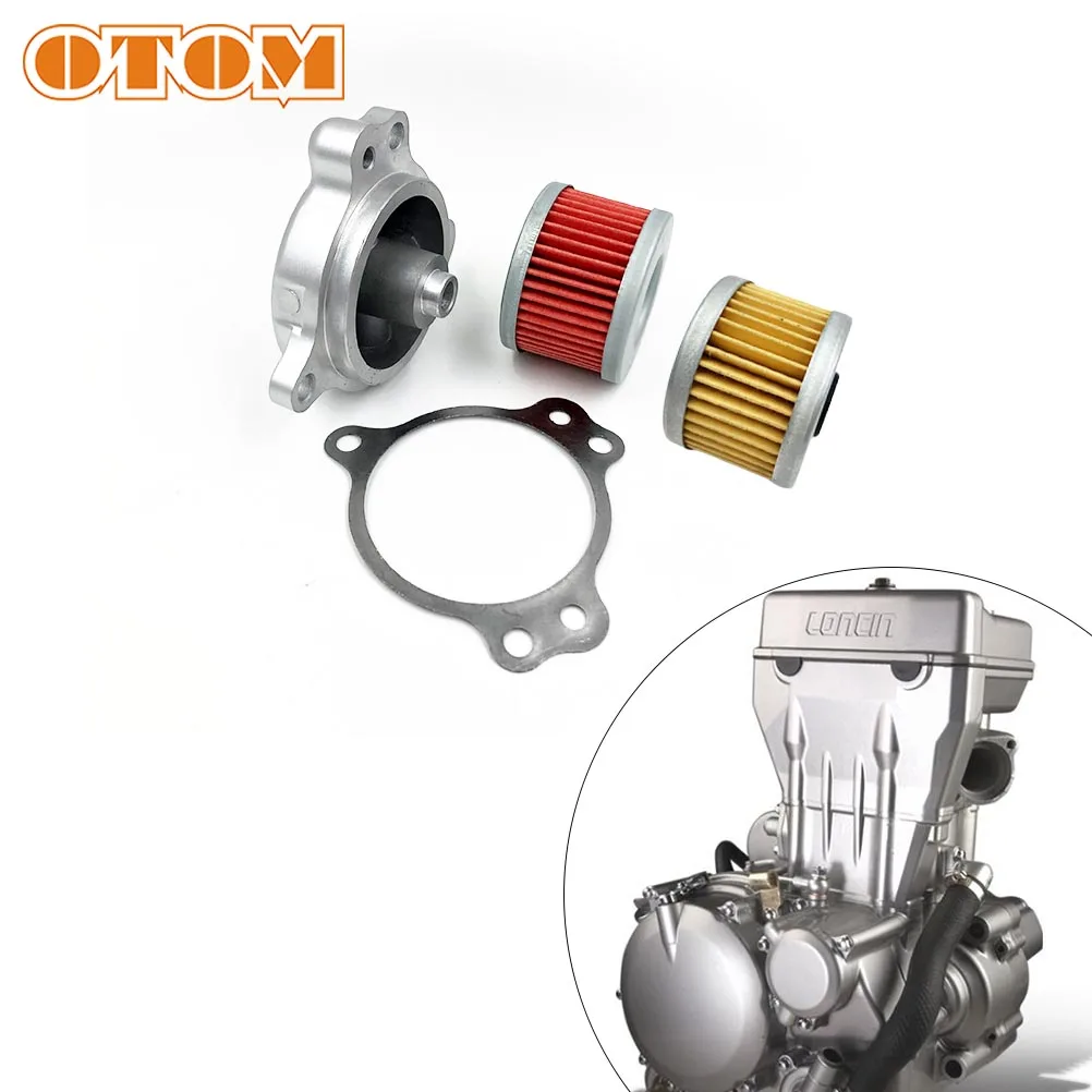 Масляный фильтр двигателя OTOM для мотоцикла YF300 LONCIN300R VOGE 300DS 300GY, запчасти для питбайка, красная бумага (оригинал), Крышка масляного фильтра