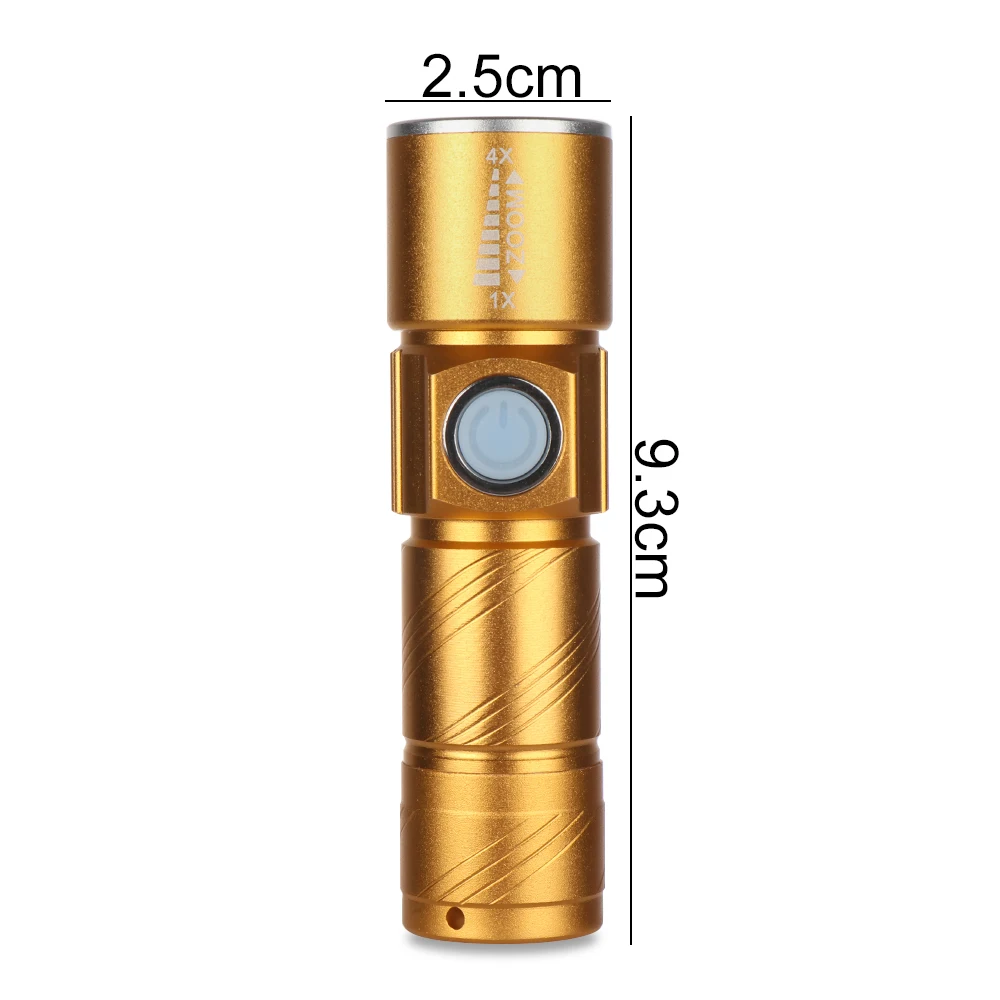 

LED Torch Portable USB Rechargeable Flashlight Super Bright Outdoor Camping Hiking Lamp Bulb Tactical Light