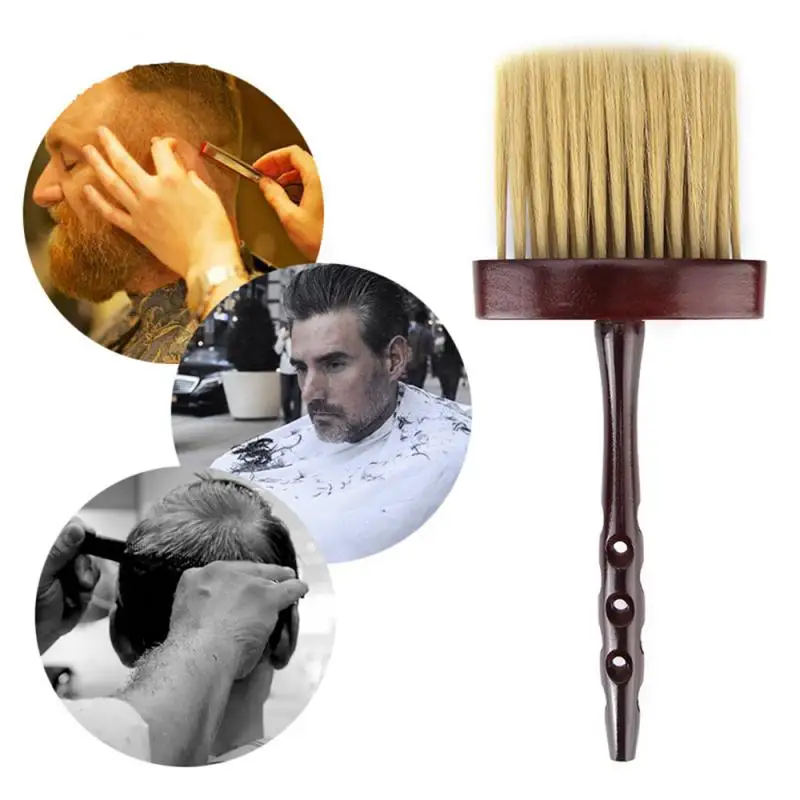 

1PC Wood Handle Hairdressing Brushes Skin-Friendly Hairdressing Brushes Face Duster Dispencer For People Hairdressing Care Tools