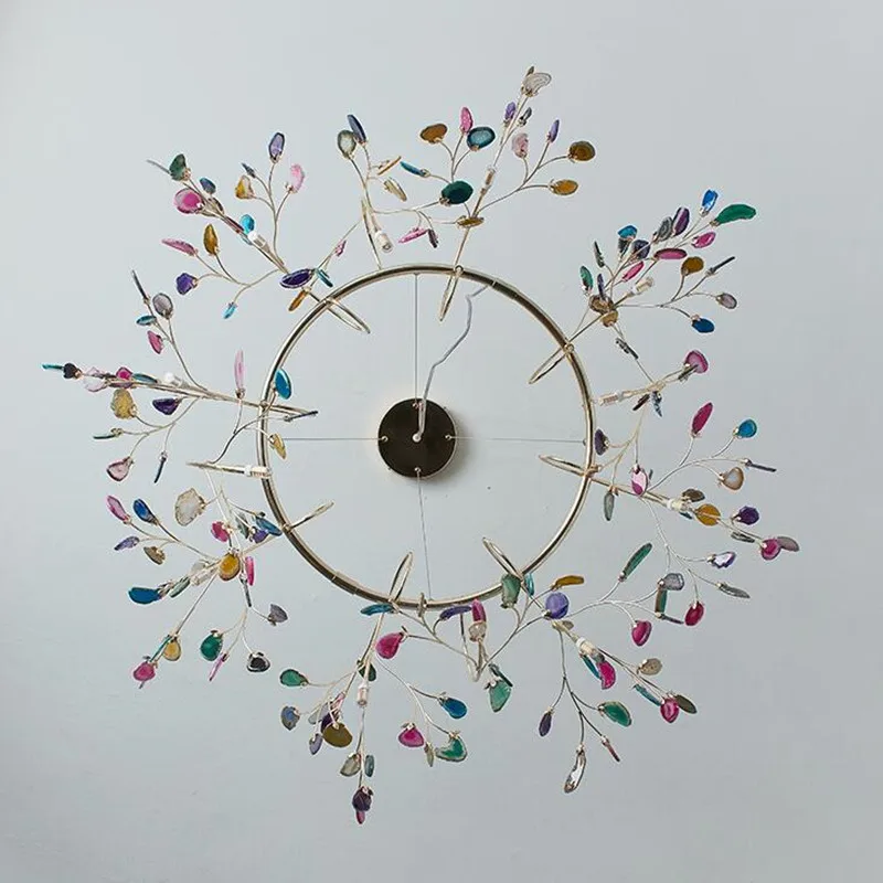 Светодиодные люстры с агатом в скандинавском стиле креативные романтические