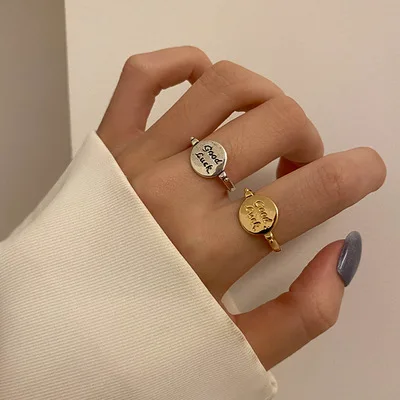 

Hip-hop Style For Men And Women Copper Plating 24K Gold Split Ring Sunmmer 2021 New Style Personality Exquisite Birthday Gift