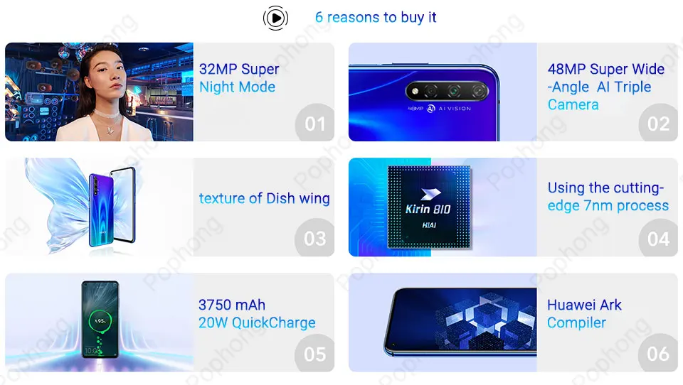 Honor 20 S мобильный телефон honor 20 S 6,26 дюймов Восьмиядерный Android 9,0 отпечаток пальца ID GPU Turbo 3,0 Google play 20 Вт Быстрая зарядка