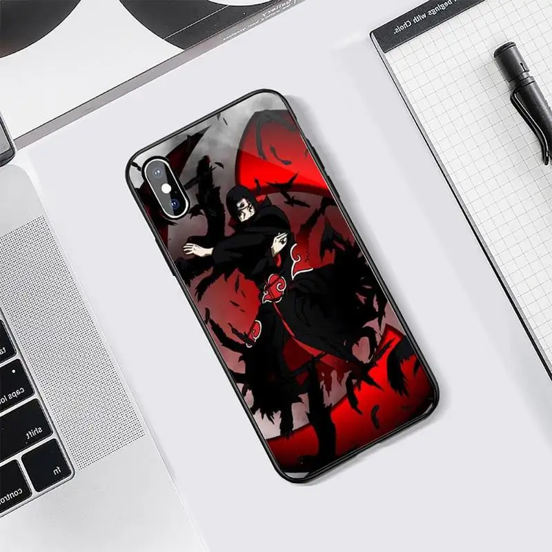 

Naruto Itachi Uchiha Anime high quality Phone Case Tempered glass For iphone 5C 6 6S 7 8 plus X XS XR 11 PRO MAX