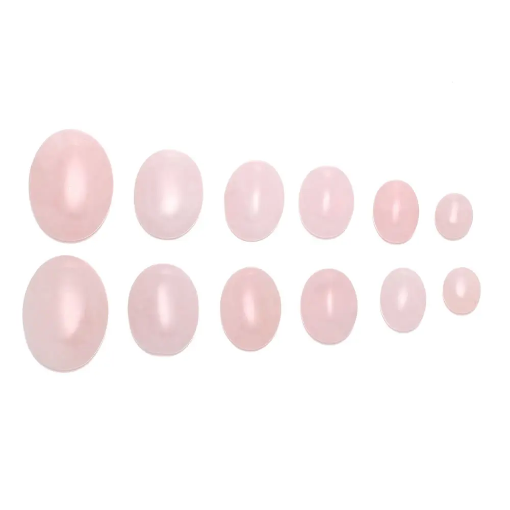 

5pcs Natural Stone Egg Shape Rose Quartzs Cabochon Loose Beads for Women for Jewelry Making DIY Necklace Rings Accessories