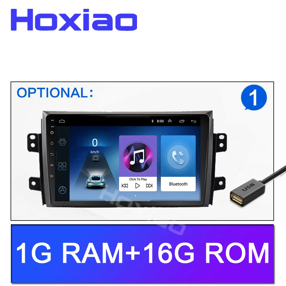 2 DIN Автомобильный Android Радио мультимедийный плеер для Suzuki SX4 2006-2013 четырехъядерный " 1024*600 Bluetooth 2 Din автомобильный DVD gps навигация - Цвет: 1G