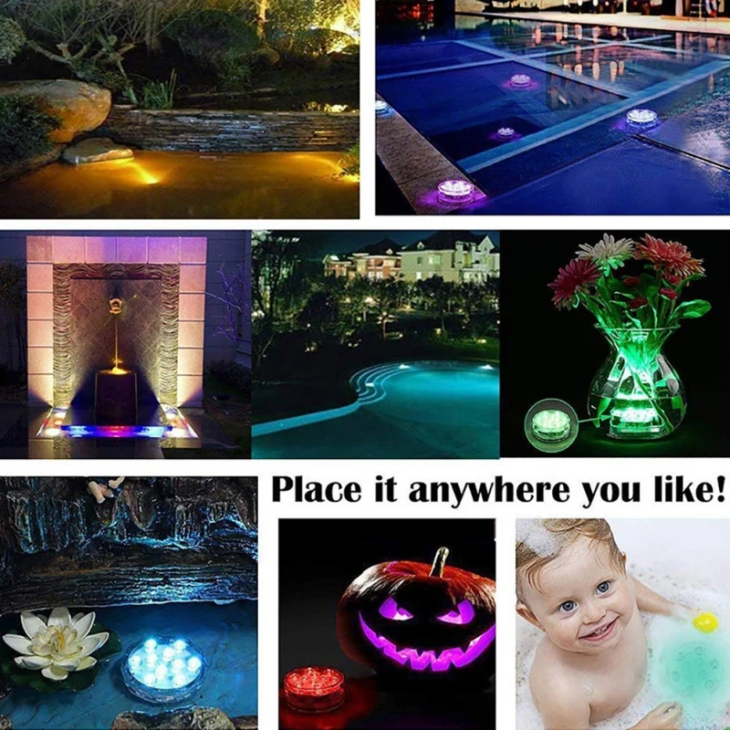 

Remote Controlled RGB Diving Light Battery Operated Underwater Night Lamp Vase Bowl Outdoor Pool Garden Wedding Party Decoratio