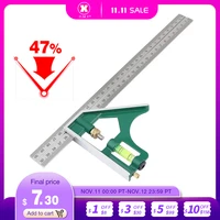 omy 1pc 300mm professional carpenter tools combination square ruler stainless steel protractor multi function measuring tool
