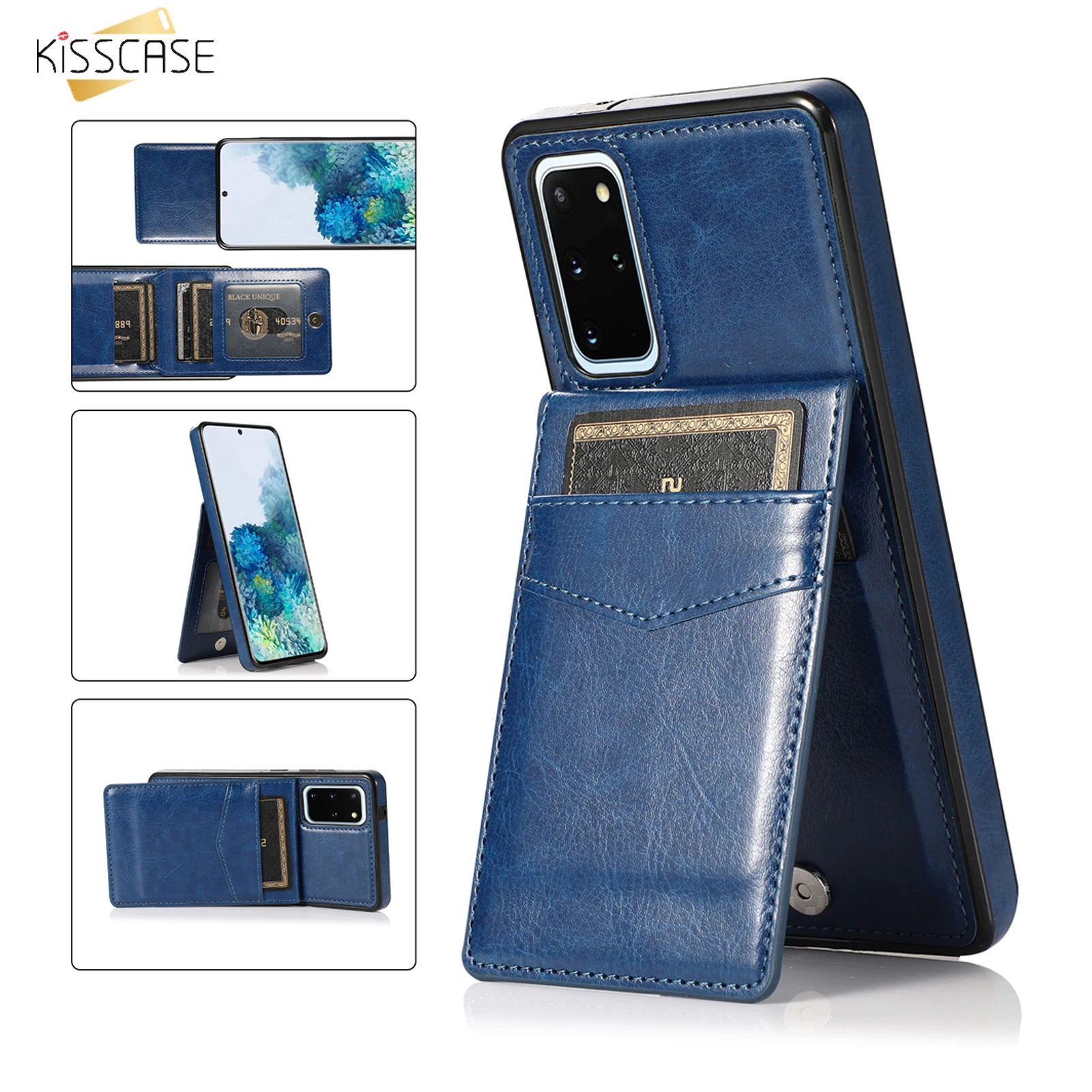 Leather Case For Samsung Galaxy S20 S21 S22 S23 Ultra Note 10 Plus Vertical Holder Phone Cover Shockproof Case Wallet Card Bag