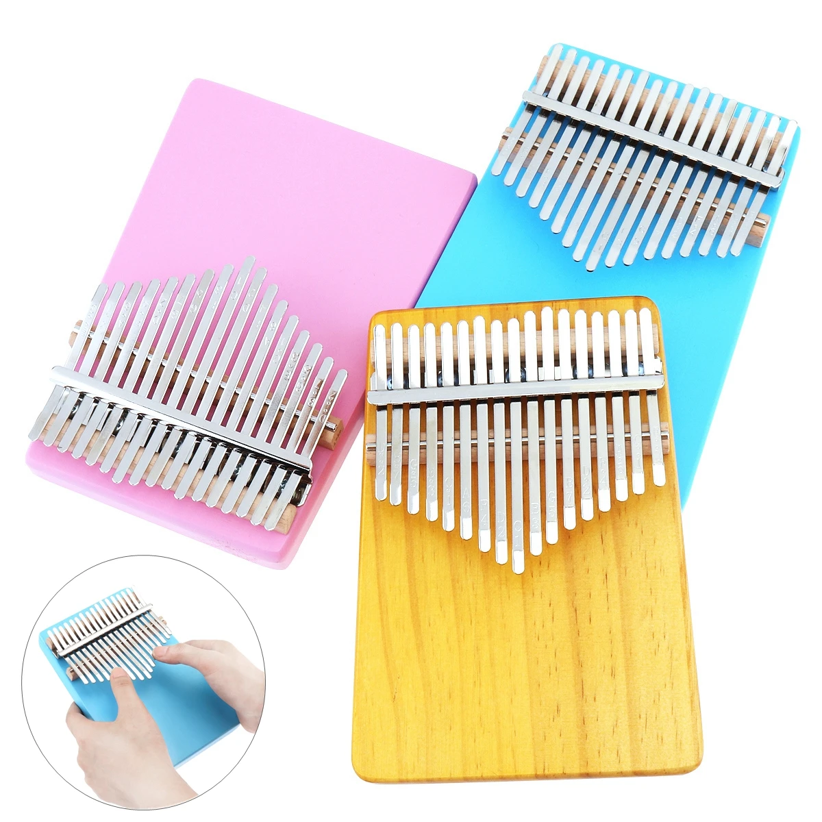 17 клавиш пианино Kalimba Одиночная доска сосна Mbira мини клавиатура инструменты