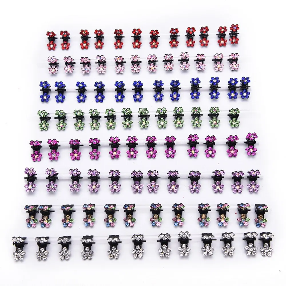 

Fashion 12PCS Women Hairpins Crystal Flower Mini Barrettes Gift For Kids Hair Claw Lovely Clip Girls Hair Accessories