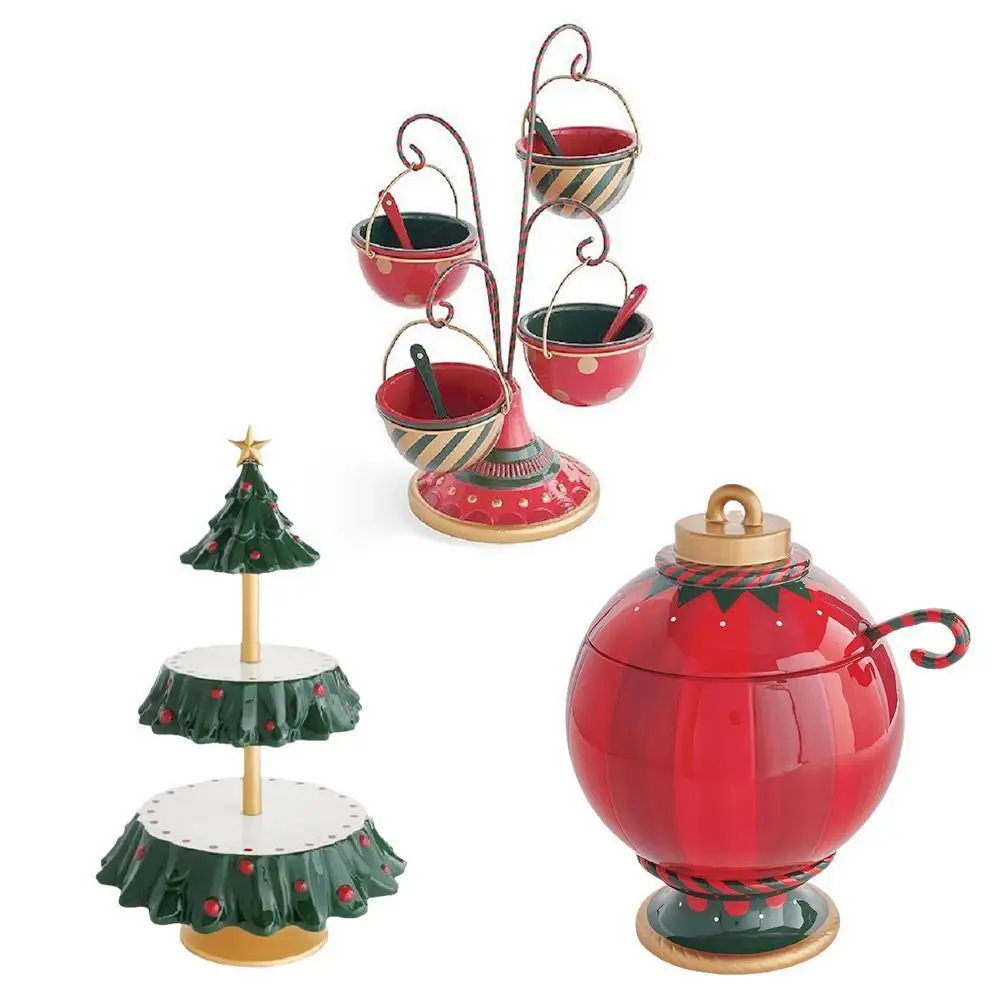 

Red and Green Dish Rack Christmas Tree Dish Rack Divider Holiday Resin Decorations Party Kitchen Container Trays Decorative