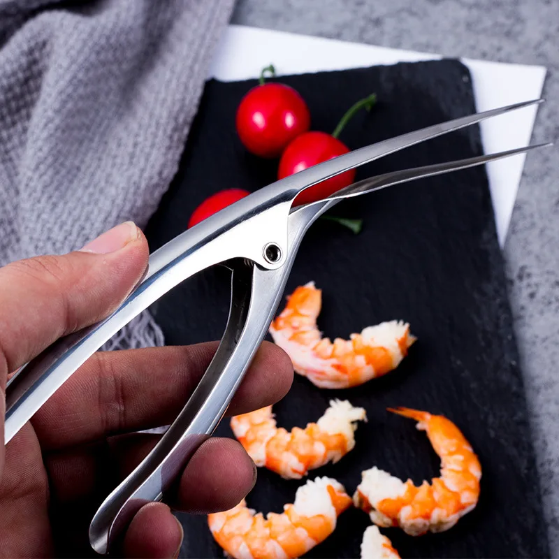 Нержавеющая сталь нож для чистки креветок Кухня пилинг плоскогубцы Клещи прибор