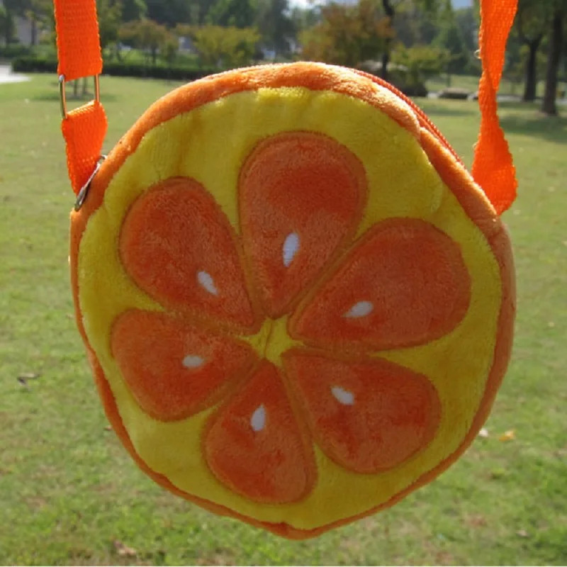 

Plush fruit children school bag kids travel messenger cross-body money bag small phone pouch for kindergarten baby girls boys
