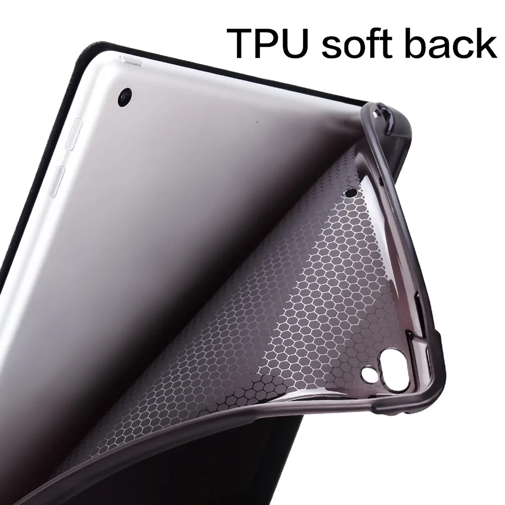 For new ipad 2017 2018 model Case with Pencil Holder Slim Protective Smart Cover for iPad case Funda 9. 7"+screen protector |