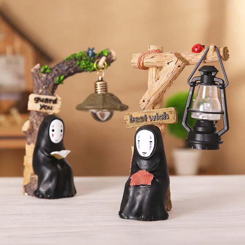 Японская студия Ghibli Kaonashi No Face Man Тоторо светодиодный ночной Светильник кукла Хаяо Миядзаки Унесенные призраками Смола Действие Детская игрушка-фигурка