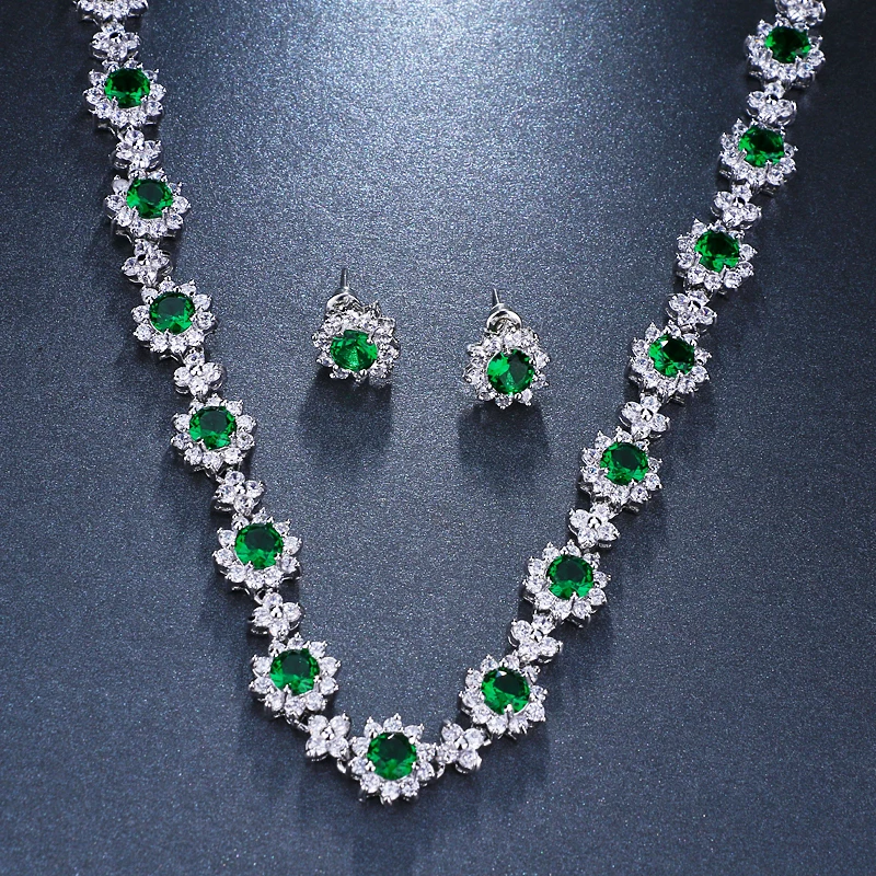 

Crystal Bridal Jewelry Sets Necklace Earrings Sets for Women Wedding Party Jewelry