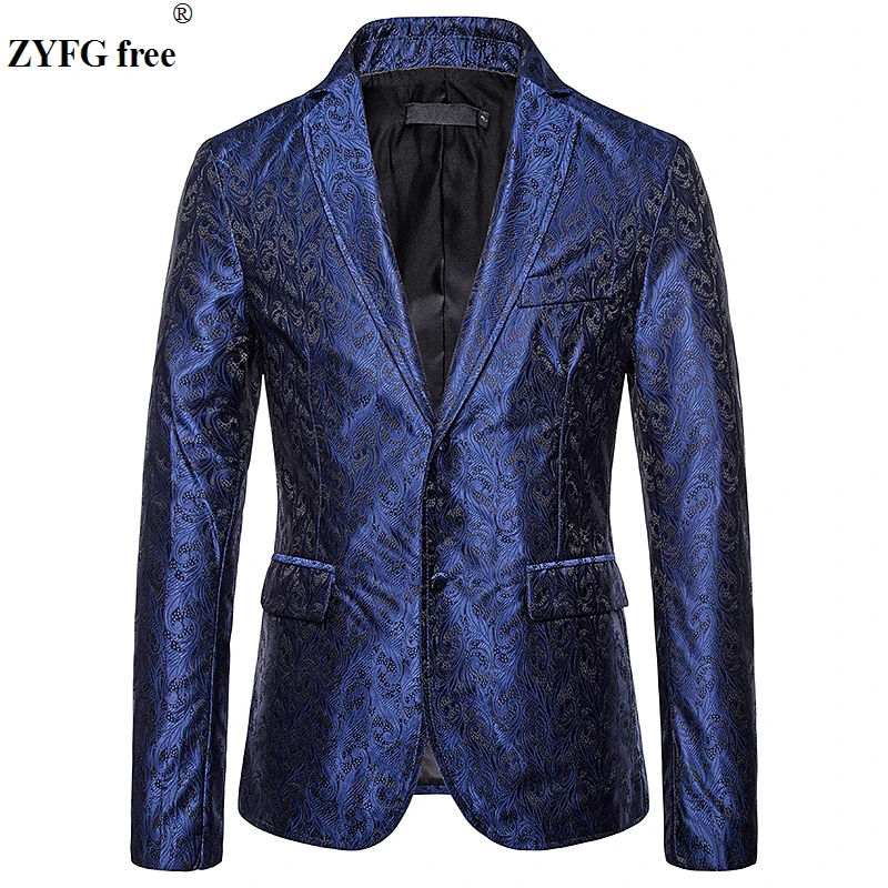 Мужской пиджак с вышитыми цветами повседневный однотонный в английском стиле